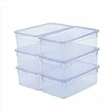 Rotho Clear 6er-Set Aufbewahrungsboxen mit Deckel 5l | Stapelboxen perfekt für Aufbewahrung Schuhe | sicher verschließbar | stapelbar & platzsparend | pflegeleicht | transparent blau