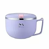 FIYSON Ramen Schüssel,1200mL, instant nudel schüssel, nudelschüssel, ramen instant nudeln bowl Suppenschalen, ramen schüssel set mit deckel, instant nudeln cup, instant nudeln topf (Violett, Groß)