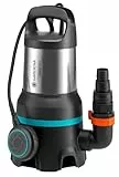 Gardena Schmutzwasser-Tauchpumpe 25000: Tauchpumpe mit Fördermenge 25.000 l/h, Schwimmschalter mit Dauerlauffunktion, Schmutzpartikel bis zu 38 mm, Schnellkupplungssystem, 1.100 W (9046-20)