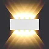 BELLALICHT 8W LED Wandleuchte Innen - Aluminium Up Down Spotlicht Wandlichter Wandlampe, IP54 Wasserdicht für Wohnzimmer Schlafzimmer Flur Treppe Warmweiß