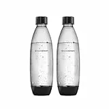 sodastream 0,8L BPA-freie FUSE Kunststoffflasche schwarz | Spülmaschinengeeignet | Kompatibel mit DUO, E-DUO, Terra, uvm. | 2er-Pack