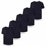 LOREZA ® 5er Pack Kinder Jungen Mädchen Unterhemd Kurzarm T-Shirt 100% Baumwolle (116-122 (6-7Jahre), Blue)