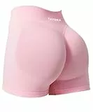 TAYOEA Sport Shorts Damen Scrunch Kurze Sporthose Push Up Kurze Leggings Butt Lifting Gym Short Nahtlose Workout Radlerhose Damen Rosa,S