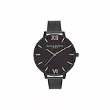 Olivia Burton Analog Quarzuhr für Damen Kollektion After Dark mit Schwarzes Edelstahl-Mesh-Gliederarmband - OB15BD83