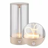 BRILONER - LED Tischlampe kabellos mit 4-Stufen Schaltung, Touch, Filament, warmweiße Lichtfarbe, USB-C Aufladung, Nachttischlampe, Leselampe, LED Lampe, Tischleuchte, Akku Lampe, 7x14,5 cm, Beige