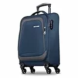NOWI Korfu Weichschalen Trolley M – Leichter Stoff Koffer 30L mit 4 Rollen & Zahlenschloss | Handgepäck Koffer 55x40x20 cm für Damen & Herren (blau, M)