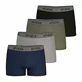 Athena Herren Sport Lh31 Boxershorts, Marineblau/China, Grau/Khaki/Schwarz, XXXXL (4er Pack)