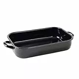 Krüger Karl Vierkantpfanne, Bräter, Bratpfanne, emailliert, 36 x 22 x 7 cm Rand, Schwarz