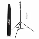 Walimex pro AIR 290 Deluxe Lampenstativ max. Höhe 290 cm, Lichtstativ mit Luftfederung, Blitzstativ mit 7 kg Traglast, Leuchtenstativ aus Aluminium, Dreibeinstativ für Fotostudio und Outdoor