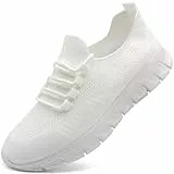 FZJIALI Schuhe Herren Laufschuhe Turnschuhe Weisse Sneaker & Sportschuhe Herren Fitness Gym Schuhe Herren Mesh Slip on Running Sneaker Hallenschuhe Joggingschuhe Stoffturnschuhe Männer Weiß Größe 47