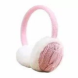 TSLBW Kinder Ohrenschützer Winter Ohrenschützer für Mädchen Plüsch weicher Samt Winter Ohrenwärmer für Kinder (Rosa-weiß)