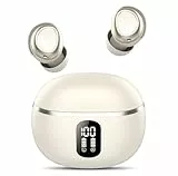 Mini Kopfhörer Kabellos Bluetooth 5.3, In Ear Kopfhörer Bluetooth Noise Cancelling, 50H Laufzeit, Deep Bass, Bequem und Stressfrei, IPX7 Wasserdicht, Ultraleicht Ohrhörer mit 4 ENC Mic, USB-C, Weiß