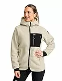 RevolutionRace Sherpa Hoodie für Damen, Outdoor Fleecejacken perfekt für Wanderungen und Outdoor-Abenteuer, Beige Khaki, S