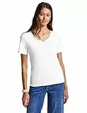 STREET ONE Damen 3227205 T-Shirt mit Herzausschnitt, White, 36