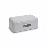 Echtwerk stilvoller Brotkasten, Retro-Brotbox aus Metall mit Sichtfenster, Platzsparende Aufbewahrungsbox, Weiß, 42,5 x 23,8 x 17 cm