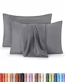 Utopia Bedding – 2er-Set Kissenbezüge – 65 x 65 cm – Oeko-TEX – Gebürstete Mikrofaser, 100% Polyester, mit Umschlagverschluss (Kissenfüllung Nicht enthalten), nur Kissenbezug – Grau