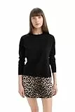 DeFacto Damen StrickmodeStilvolle Strickpullover Blusen Tuniken für DamenAuswahl an Pullover Freinstricpullover Strickjacken und Pulli (Black,S)