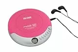 ROXX PCD 501 Tragbarer MP3-CD-Player mit Anti-Schock | LCD-Display, Wiederholfunktion, Stereokopfhöreranschluss | Inkl. In-Ear Kopfhörer, Batteriebetrieb | Kompatibel mit CD-R, CD-RW, MP3 | Rosa/Pink