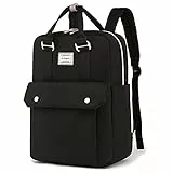 FUXINGYAO Rucksack Handgepäck,Rucksack Damen mit Laptop Fach 15,6 Zoll, College-Schulrucksack Anti Diebstahl Schwarz,23L