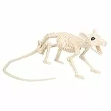 Boland 72407 - Ratten-Skelett, Größe 46 cm, beweglicher Mund, Ratte, Attrappe aus Kunststoff, Dekoration für Halloween, Karneval oder Mottoparty, Beige-schwarz