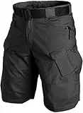 Herren Shorts Running Herren Classic Tactical Shorts Verbesserte wasserdichte, Schnell Trocknende, Kurze Hose Mit Mehreren Taschen Im Freien (DE/NL/SE/PL, Alphanumerisch, XL, Regular, Regular, Noir)