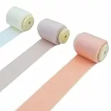 3 Rollen Polyesterband, 3.8cm x 13.7m Geschenk-Satinband, dekoratives Stoffband für Tortendekoration, Nähen, Kleiderherstellung, Geschenkverpackung (Champagner, Beige, Creme)