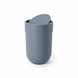 Umbra Touch Abfalleimer mit 6 L Fassungsvermögen und Schwingdeckel – Kosmetikeimer und Papierkorb für Badezimmer und Kleine Räume – Modernes, Glattes Design mit Soft Textur, Schieferblau