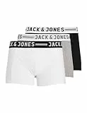 JACK & JONES Herren Sense Trunks 3-pack Boxershorts ,Light Grey Melange,L