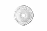 HEXIM Perfect Stuckrosette B3074, Ø 70cm - Deckenrosette weiß, aus PU/Polyurethane, Zierelement, Stuck, Wanddeko Wohnzimmer Lampe rund