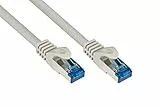 Good Connections® SmartFLEX Cat.6A Patchkabel - 15 cm / 0,15 m - Hochflexibles kurzes 10-GIGABIT PREMIUM-Ethernetkabel KUPFERLEITER / CU - Rastnasenschutz - S/FTP PiMF - halogenfrei (LSZH) - 500MHz -