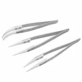 Bestgle 3 stück Keramik Pinzetten, Edelstahl Professionell Pinzette Werkzeug, Esd Pinzette Set für computer elektronische reparaturen schmuck präzisionsarbeit laborarbeit
