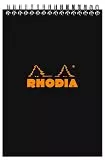 Rhodia 165009C - Notizblock (mit Doppelspirale, DIN A5, kariert, 80 g, 14,8 x 21 cm, 80 Blatt) 1 Stück schwarz