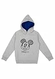 Disney Mickey Mouse Hoodie für Jungen - Kinder Kapuzenpullover Pullover mit Kapuze Sweatshirt Grau (DE/NL/SE/PL, Numerisch, 134, 140, Regular, Grau)