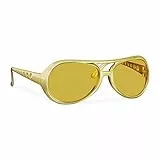 Relaxdays 3 x Elvis Brille, lustige Rapper & Proll Brille, Kostüm, große Zuhälter Brille für Karneval und Mottopartys, gold