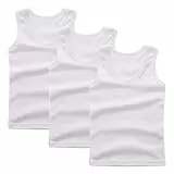 XINYUNZU 3er Pack Tank Top Kinder Baumwolle Unterhemd Rundhals Ärmellose Shirt Casual Tanktop Einfarbig Freizeit Tops Sommer Unterhemden für Jungen und Mädchen Weiß 150