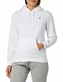 Champion Legacy Basics W-Light Powerblend Fleece Sweatshirt mit Kapuze für Damen, Weiß, M