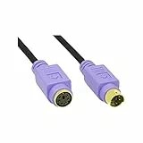 InLine 13342W PS/2 Verlängerung, Stecker / Buchse, 2m PC99, violette Stecker, PREMIUM