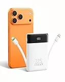 VEGER Power Bank 10000mAh Klein, 22.5W Schnellladung PowerBank mit Integriertem USB-C Kabel, Externe Handyakkus 4 Ausgänge 3 Eingänge Kompatibel mit iPhone 17 16 15 14 Samsung Xiaomi - Reise Essential