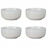 BUTLERS 4er Set Müslischale -Lieblingsmensch- Steinzeug 650 ml - ME TIME - Müslischüssel weiß beige | Obstschale für Frühstück, Suppe, Salat, Dessert, Pasta | Snackschale & Salatschüssel