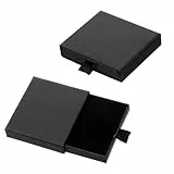 2 Stück Schmuck Geschenkbox Karton Kleine Schmuckschachtel Box Schubladentyp Schmuck Organizers für Ohrringe Ringe Halskette Armband Schwarz