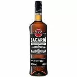 BACARDÍ Carta Negra Superior Black Rum, 37,5% Vol., 70 cl/700 ml, legendärer dunkler Karibik-Rum, für tropische Cocktails