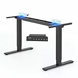 FLEXISPOT Höhenverstellbarer Schreibtisch Gestell, Elektrisch Tischbeine mit 2 Motoren & LED-Höhenanzeige & 4 Speicherfunktionen, höhenverstellbares Tischgestell E1 PRO, Schwarz