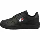 Tommy Jeans Herren Cupsole Sneaker Retro Basket Schuhe, Schwarz (Triple Black), 42