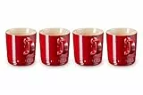 Le Creuset 69113357370031 Becher 350 ml 4er Set Metallics Kirschrot