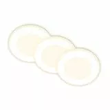 BRILONER - 3er Set LED Einbaustrahler 230V mit Nachtlichtfunktion, Flächen und Ringe sep. schaltbar, Speicherfunktion, LED Spot, flach, Deckenspots, Einbauleuchten, Wohnzimmer, 68mm, 93x30mm, Weiß
