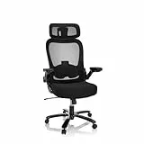 hjh OFFICE XXL Drehstuhl bis 220 kg belastbar Instructor SW I PRO Stuhl Schwerlast Bürostuhl Stoff/Netz Schwarz 691007