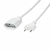 LogiLink CP125 Netzkabel Euro CEE 7/16 Stecker zu Buchse, 1m weiß