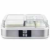H.Koenig Joghurtbereiter ELY120, Kapazität 12 x 160 ml, Programmierbar, LCD-Display, Edelstahlgehäuse, BPA-frei, Spülmaschinenfest, Automatische Abschaltung, 21,5 Watt Leistung