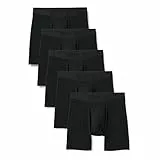 Amazon Essentials Herren Superweiche, Längere Boxershorts Aus Modal, 5er-Pack, Schwarz, M