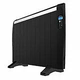 Cecotec Flachheizkörper mit Fernbedienung ReadyWarm 2000 Thermal Black. 10 Heizrippe und 1500 W, LCD-Display, Programmierbarem Timer, Temperaturwahl, 15 m² Reichweite und maximaler Sicherheit